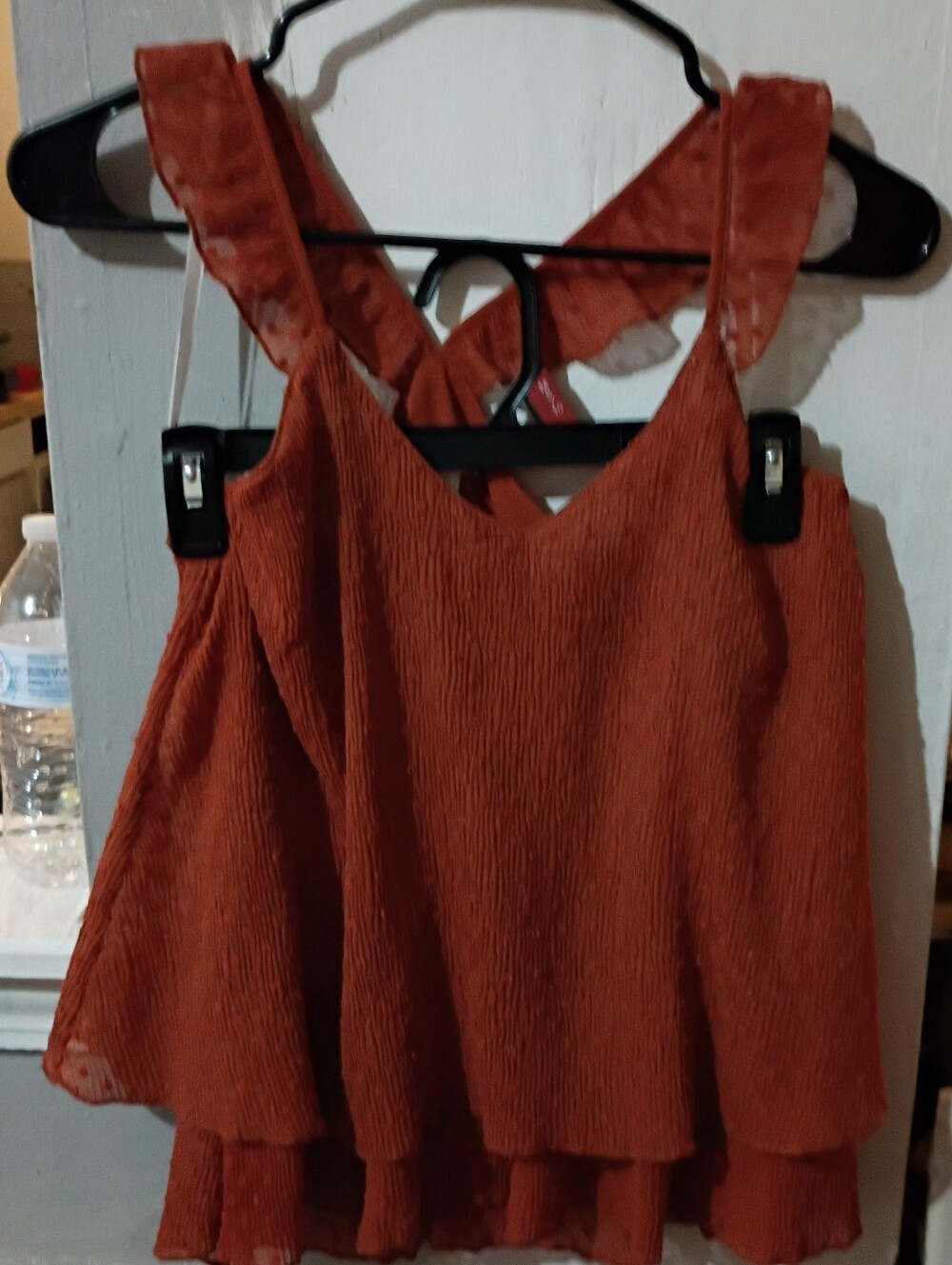 Small Xhilaration Rust Ruffle Tiered Camisole